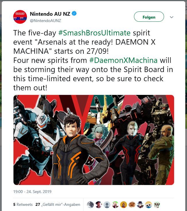 Deamon X Machina entert Smash Bros. Ultimate