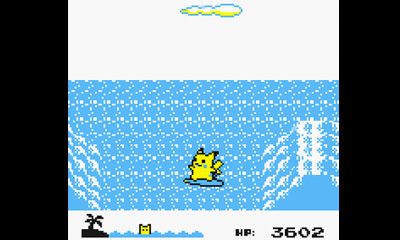 Das Surf-Minispiel aus der gleben Edition