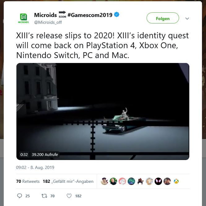 XIII erscheint für die Nintendo Switch - jedoch erst in 2020