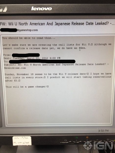 Erscheint die Wii U am 18. November?