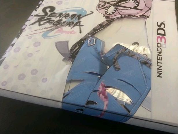 Senran Kagura Burst Packshot Konzept mit aufgedruckter Kleidungsschicht in der Plastikhülle