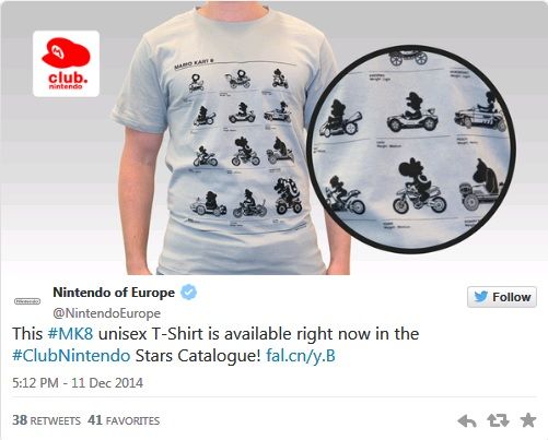 Mario Kart 8-T-Shirt im Club Nintendo Sternekatalog
