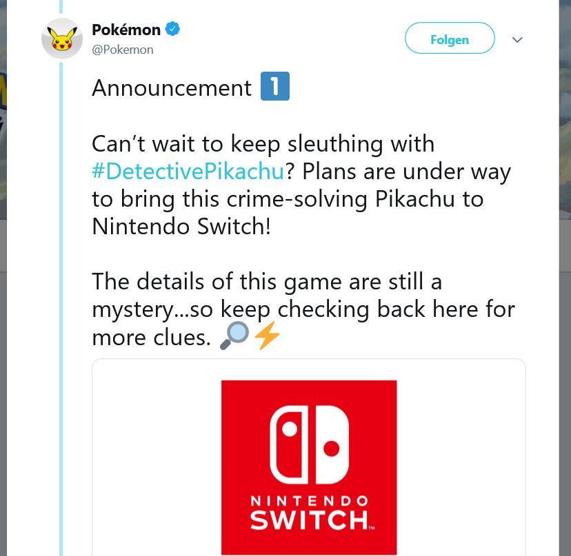 Detektiv Pikachu für die Nintendo Switch?