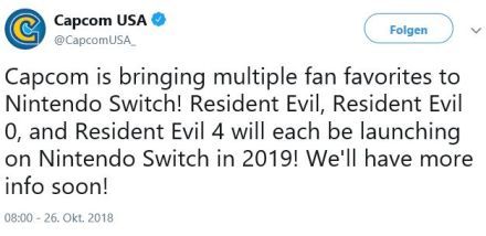 Switch erhält drei klassische Resident Evil