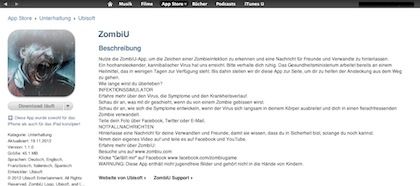 ZombiU App für IPhone und IPad