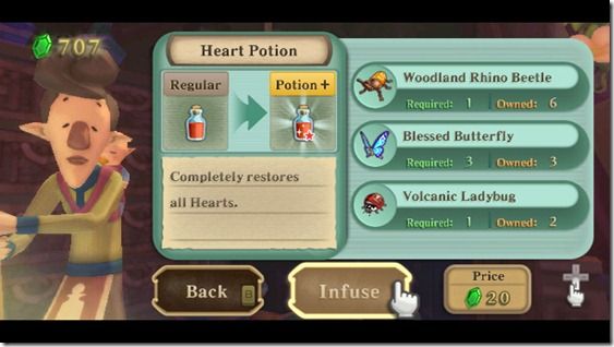 Zelda: Skyward Sword und das Mixen von Tränken