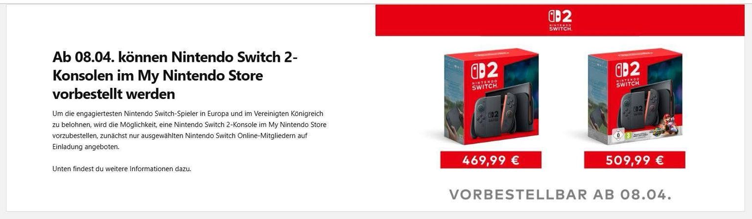 Die Switch 2 erscheint am 5. Juni 2025!