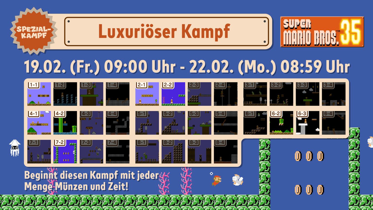Neues Spezialkampf-Event für Super Mario Bros. 35