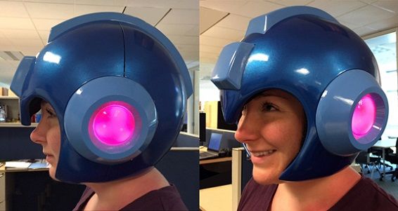 Tragbarer Mega Man-Helm vorbestellbar