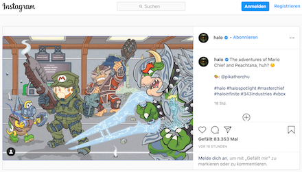 Offizieller Halo-Account teilt Bild mit Super Mario