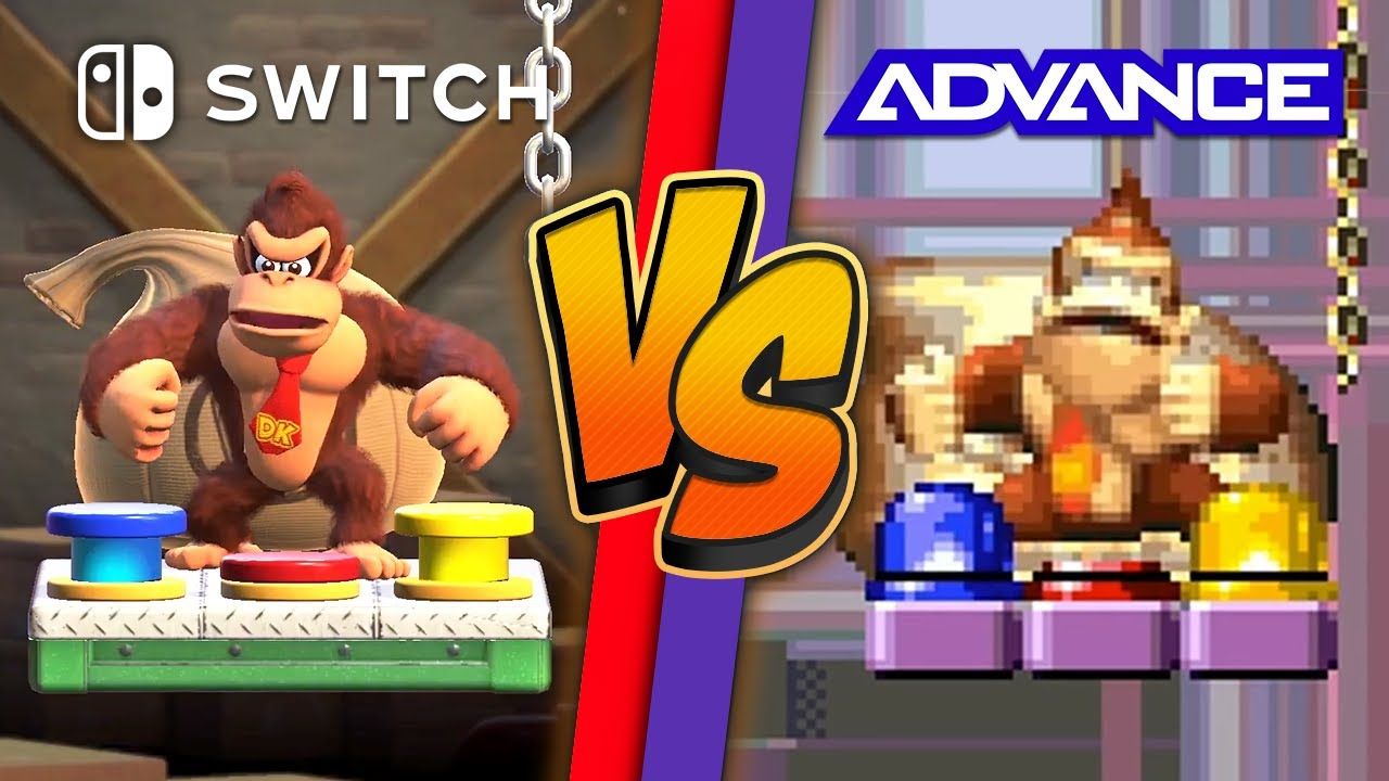Mario vs. Donkey Kong Switch vs. GBA im Grafikvergleich