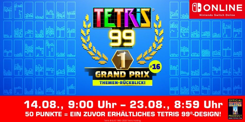 Verpasste Designs in Tetris 99 sind ab dem 14.08. zu erspielen!