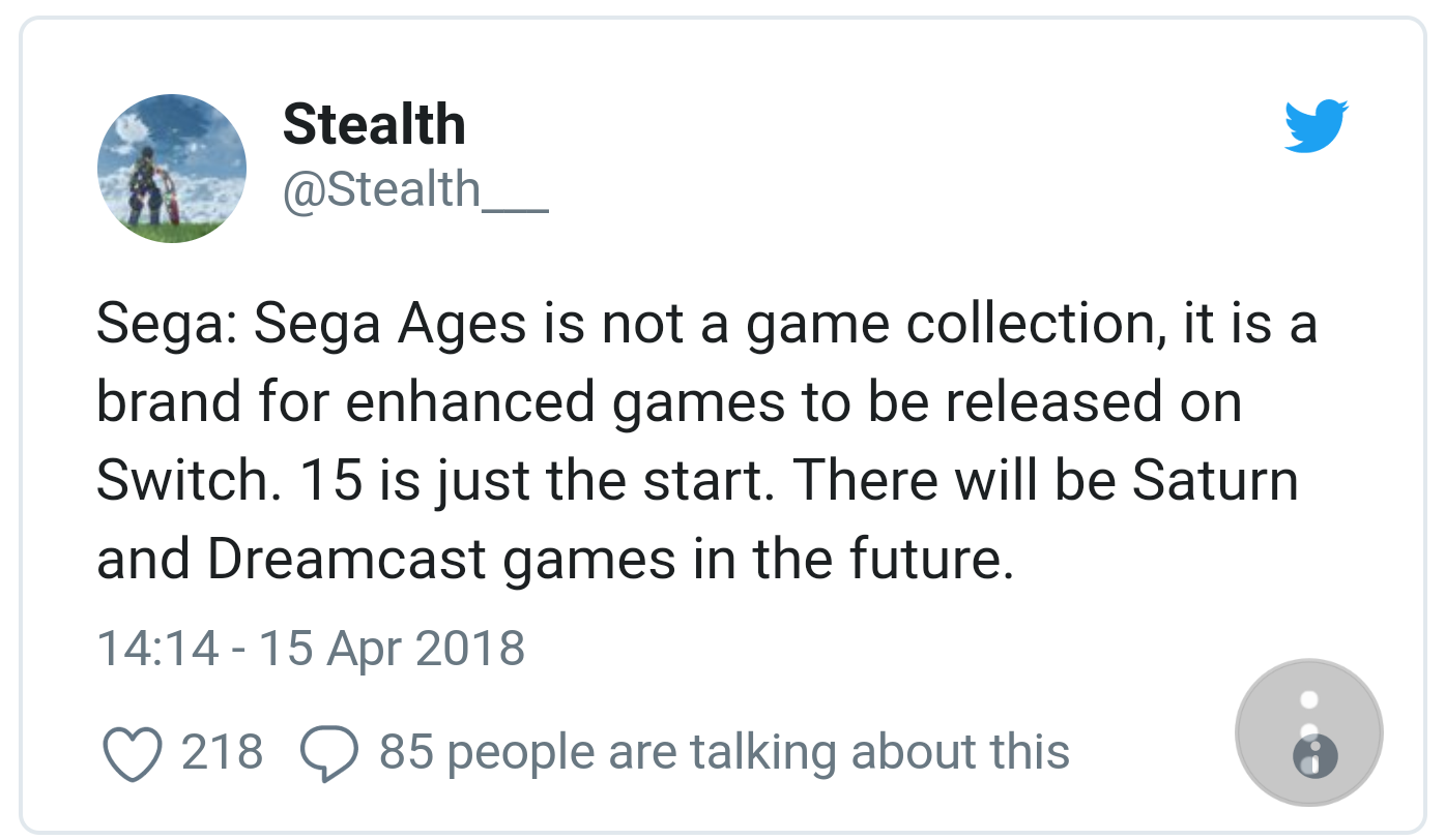 SEGA AGES kommt für Switch