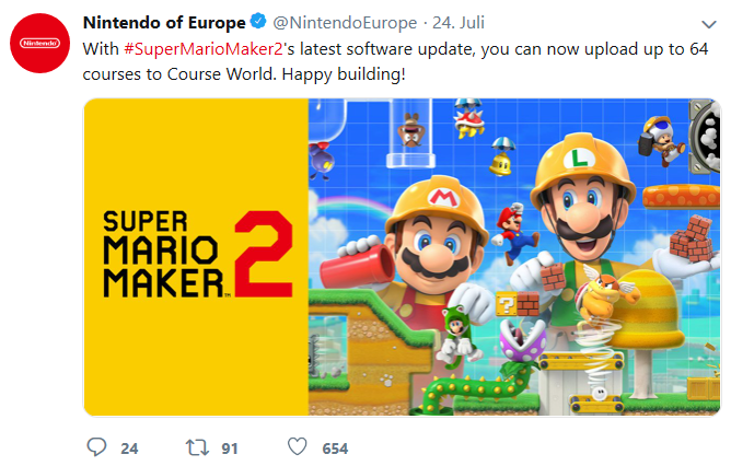 Baumeister dürfen ab sofort in Mario Maker 2 64 Level uploaden