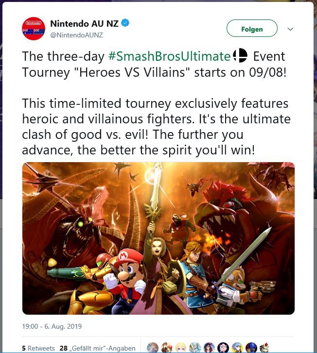 Online-Turnier für Super Smash Bros. Ultimate angekündigt
