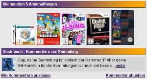 Intern: Mehr Funktionen für die Spielesammlungen