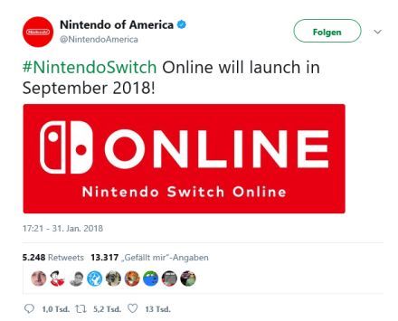 Switch Online Servie startet im September