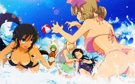 Freischaltbare Spiel-Illustration – Die Eliteklasse der Hebijo-Schule genießt einen Tag am Strand